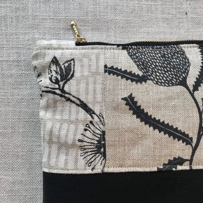 C058 Ink and Spindle linen with Black leather - Image 2
