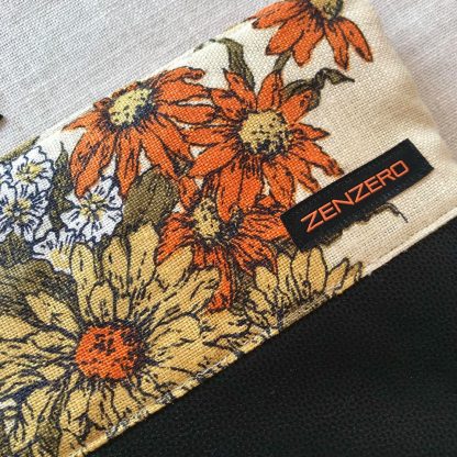 C064 Vintage flowers with Black leather - Image 4